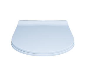 Siège de toilette contemporain blanc brillant en forme de D avec charnières réglables à fixation supérieure pour une installation simple et rapide - Product Image 5