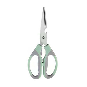 Tijeras de cocina de acero inoxidable con cabeza recta de 4 pulgadas para uso doméstico, naranja, azul, verde - Product Image 3