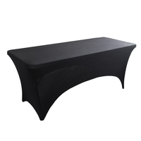 Nappe de table rectangulaire blanche de 8 pieds en tissu polyester pour mariage, banquet, restaurant, vente en gros sur mesure