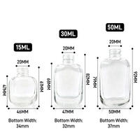 Botol Serum Pipet Tekan Elegan 30ml 50ml, Botol Minyak Esens Kosong Kaca Tebal Oval Transparan