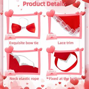Trajes para el porche: Disfraz de corazón de San Valentín con sombrero de lazo, ropa para estatuas de gansos de jardín, decoración para patio y jardín. - Product Image 3