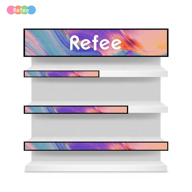 Commercial Long Narrow Screen Stretch Bar LCD Retail Shelf Display Digital Signage Built-In Wi-Fi Android OS Ultra Wide Display
