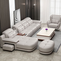 Ensemble de canapés en cuir véritable de vachette pleine fleur, design moderne et épuré pour diverses tailles de maisons, canapé d'angle de style italien
