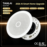 Speaker Ceiling Flush Mount TIANLAI CLS 717 dengan Grille Mesh Putih untuk Instalasi Sistem Audio Latar Belakang Rumah
