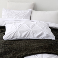 Vente flash, couvre-lit de luxe en microfibre 100% polyester, plissé à fleurs, froncé, pour lit queen, ensemble de housse de couette 4 pièces, pour la maison