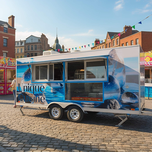 Chariot de restauration mobile Chammp de style vintage, pour glaces et fritures, avec alimentation intégrée, résistant à la rouille, pour la restauration mobile - Product Image 1