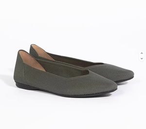 Chaussures plates pour femmes en cuir véritable souple, style princesse, à enfiler, sans colle, respirantes, légères, en maille ajourée tricotée épaisse - Product Image 2