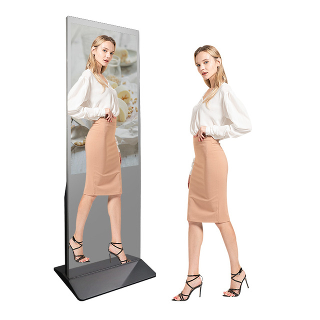 50"  Floor Stand Touch Screen Magic Smart Mirror Interactive Digital Signage and Displays Advertising Player Screen Display