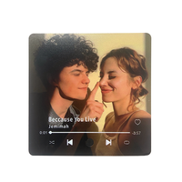 Aimant photo pour réfrigérateur personnalisé avec musique, design moderne, durable, pour anniversaire, sublimation vierge