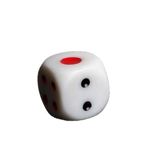Dés de jeu en mélamine blancs avec points rouges pour les jeux de bar KTV - Product Image 1