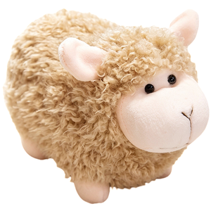 Oveja de Peluche de Lana Blanca con Cara Negra en Contraste, Cuerpo Redondo y Voluminoso, Pelo Rizado, Animal de Peluche Rústico para Decoración de Mesa del Hogar - Product Image 3