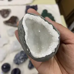 प्राकृतिक किसी न किसी Apophyllite पत्थर कच्चे क्रिस्टल Druzy Geode रॉक पत्थर खनिज क्लस्टर नमूना