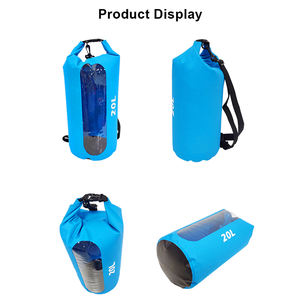 Bolsa Impermeable Ligera de PVC de 15L con Logotipo Personalizado para Campismo y Escalada al Aire Libre con Ventana Visible - Product Image 3