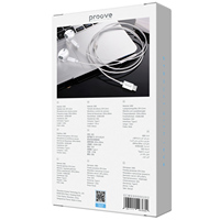 Écouteurs filaires Proove Echo Type-C, écouteurs intra-auriculaires filaires, haute sensibilité, 1,25 m, blanc, avec microphone intégré, connecteur Type-C