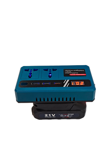 Convertisseur d'énergie à batterie lithium 18-21V, sortie AC 180-220V, puissance nominale <120W, charge rapide USB <20W, sortie DC 5V QC, usage domestique, 85% de réduction - Product Image 2