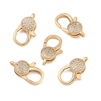 Pandahall SHEGRACE 5 Pcs Pendentifs Breloques en Laiton Sans Nickel avec Fermoir Mousqueton