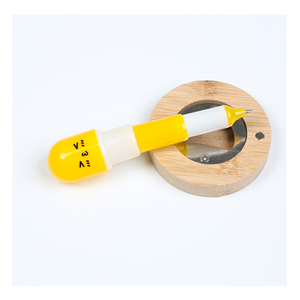 Penna a Sfera Retrattile a Forma di Pillola con Logo Personalizzato, in Plastica, per Regali Promozionali Scolastici - Product Image 4