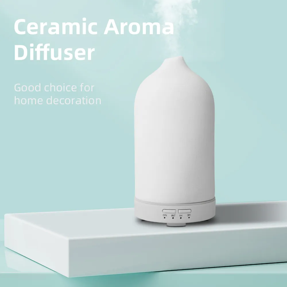 Difusor de óleo essencial personalizado cor de fábrica, umidificador de aromaterapia de aroma simples de cerâmica, difusor de fragrância