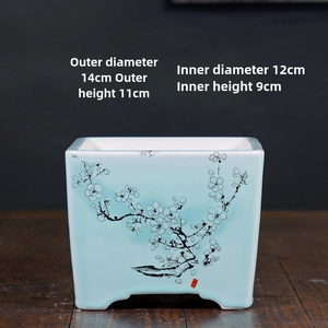 Vasi Quadrati in Ceramica Smaltata di Alta Qualità per Esterni, Impermeabili, per <span class=keywords><strong>Fiori</strong></span> e Piante, Ideali per Giardino - Product Image 6
