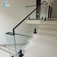 Rampe en verre trempé avec cadre en alliage d'aluminium pour balcon et escaliers extérieurs