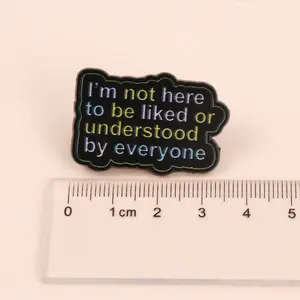 Lettres <span class=keywords><strong>Je</strong></span> <span class=keywords><strong>ne</strong></span> <span class=keywords><strong>suis</strong></span> <span class=keywords><strong>pas</strong></span> ici pour être aimé ou compris par tout le monde Émail Métal Drôle Épinglette Broche Badge Bijoux Cadeau pour Amis - Product Image 5
