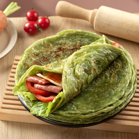 Paratha Halal Artigianale Congelata al Gusto di Spinaci e Cipollotti, Confezione Adatta ai Bambini