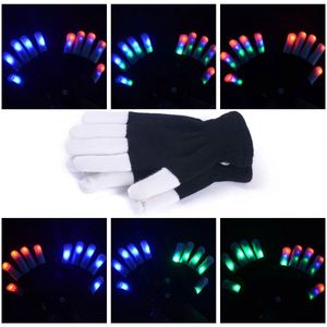 <b>LED</b> Glow Hand <b>Gloves</b> Rave Light Flashing 7 Mode Light up Finger Tip Battery Powered Outdoor Halloween Party Decor Gift - Product Image 2