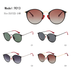 Gafas de sol redondas con montura completa, lentes marrones degradados, protección solar unisex para adultos, protección UV 100% - Product Image 3