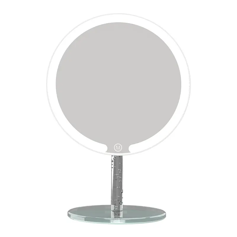 Miroir de maquillage éclairé par loupe ronde réglable 5X avec batterie rechargeable 2000Mah