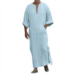 Vêtement traditionnel arabe pour hommes, long jusqu'au sol, élégance culturelle, coupe confortable, coutures soignées, Abaya homme, vêtements musulmans - Product Image 2