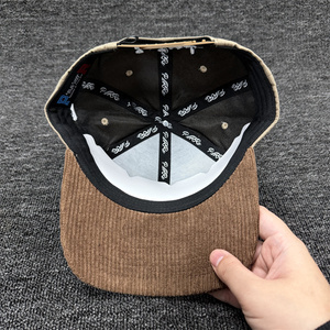 Gorra <span class=keywords><strong>de</strong></span> Béisbol <span class=keywords><strong>de</strong></span> Seis Paneles Personalizada con Parche Tejido <span class=keywords><strong>de</strong></span> Dos Tonos, Corduroy y Algodón, Logotipo Bordado, Gorras Deportivas <span class=keywords><strong>de</strong></span> Diseño - Product Image 4