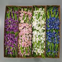 Gladiolus artificiels en PU de haute qualité, style bohème, blanc, 55 cm, fleurs artificielles pour la décoration de la maison, des mariages, des restaurants et des hôtels
