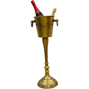 Seau à glace vintage en laiton sur pied, refroidisseur à champagne, support à boissons rond en métal, décoration de bar pour fêtes, capacité 5L - Product Image 4