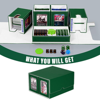 Boîte à cartes portable Juzi en cuir PU imperméable, étui à cartes détachable 5 en 1 avec plateau à dés, boîte à cartes pour Commander