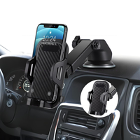Support Téléphone Voiture 3-en-1 Tableau de Bord Grille d'Aération Ventouse pour iPhone 14 12 11 Pro Max