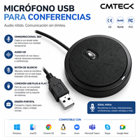 Micrófono USB para computadora de escritorio, micrófono con reducción de ruido AI, micrófono omnidireccional de condensador para PC y portátil, para llamadas en línea y grabación de clases