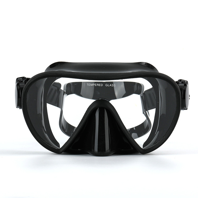 XIALE M1018S HD Silicone Full Face Waterproof Diving Mask 4.0mm Tempered Glass Lenses 2 Windows Large Frame Low Volume Adults