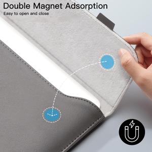 Praktische 13 <span class=keywords><strong>14</strong></span> 15 16 <span class=keywords><strong>inch</strong></span> waterdichte PU lederen magnetische notebookstandaard tas laptop hoes computerhoes met accessoire tas - Product Image 3