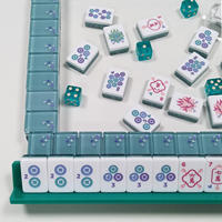 Nouveauté : Jeu de Mahjong américain Bam Bird bleu perle transparent, 160 tuiles gravées en acrylique