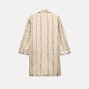 <span class=keywords><strong>Blazer</strong></span> <span class=keywords><strong>donna</strong></span> SF AL 24 t133 <span class=keywords><strong>a</strong></span> manica lunga con colletto bavero <span class=keywords><strong>a</strong></span> <span class=keywords><strong>righe</strong></span> misto da <span class=keywords><strong>donna</strong></span> giacca formale da ufficio in lino doppiopetto - Product Image 6