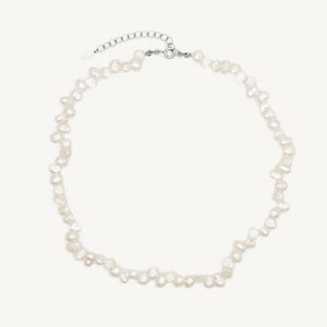 क्रिस्ल ताजे पानी के मोती हार 925 चांदी के बारोक मोती स्ट्रैंड हार हार हार - Product Image 1