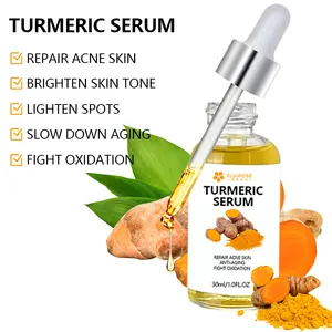 Private Label OEM/ODM Vegan Turmeric Brightening Skin Care Face Serum Effect Repair Whitening Anti-Aging Turmeric Serum