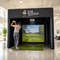 Tente de simulation de golf gonflable de luxe pour l'intérieur avec écran professionnel en PVC durable, facile à installer
