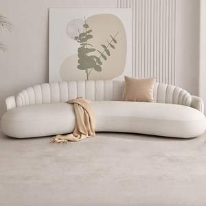 आधुनिक डिजाइन क्रीम चेस्टरफील्ड सोफे के लिए अपार्टमेंट होटल लॉबी लकड़ी के फ्रेम के लिए दो सीटर सेट - Product Image 4