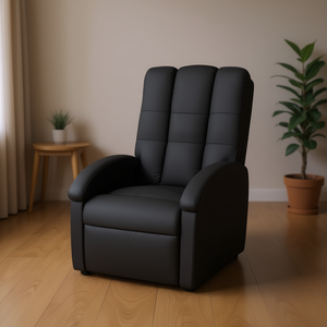 Black Stand Up Massage Recliner Chair Manual Split Back Fabric Upholstery Contemporary Design - Product Image 2