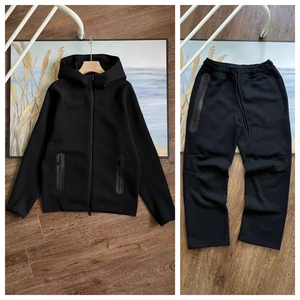 2025 grosir NOCTA desain baru Tracksuit pria Tech Fleece ritsleting berkerudung pria dua potong Set pakaian Gym pakaian latihan kebugaran setelan - Product Image 6