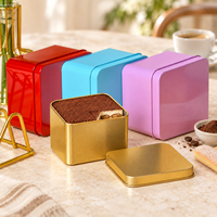 Boîte en étain carrée personnalisée OEM ODM pour pâtisseries, chocolats, biscuits, emballages cadeaux, marques de vente au détail et fournitures d'usine
