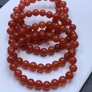 Pulsera de Cuentas de Ágata Roja Natural Retro de 8 mm, Cuentas Sueltas de Calcedonia de Ágata Roja Brillante para DIY, Joyería al por Mayor - Product Image 2