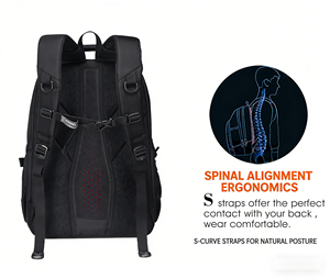 Mochila con Logotipo Personalizado para Oficina y Ordenador Portátil, Morral Impermeable de Viaje para Hombre, Mochila de Negocios en Negro - Product Image 4