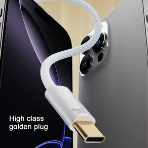 Nuovi Cavi Dati USB-C in Nylon Oro/Argento da 240W 5A, Cavo Elettrico da 1,2M per Ricarica Rapida, Cavo USB Tipo C per Ricarica Veloce - Product Image 4